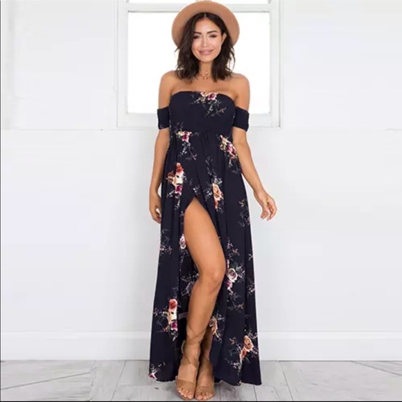 💥HP💥 NWT Beach Long Off Shoulder Dress - Picture 2 of 8